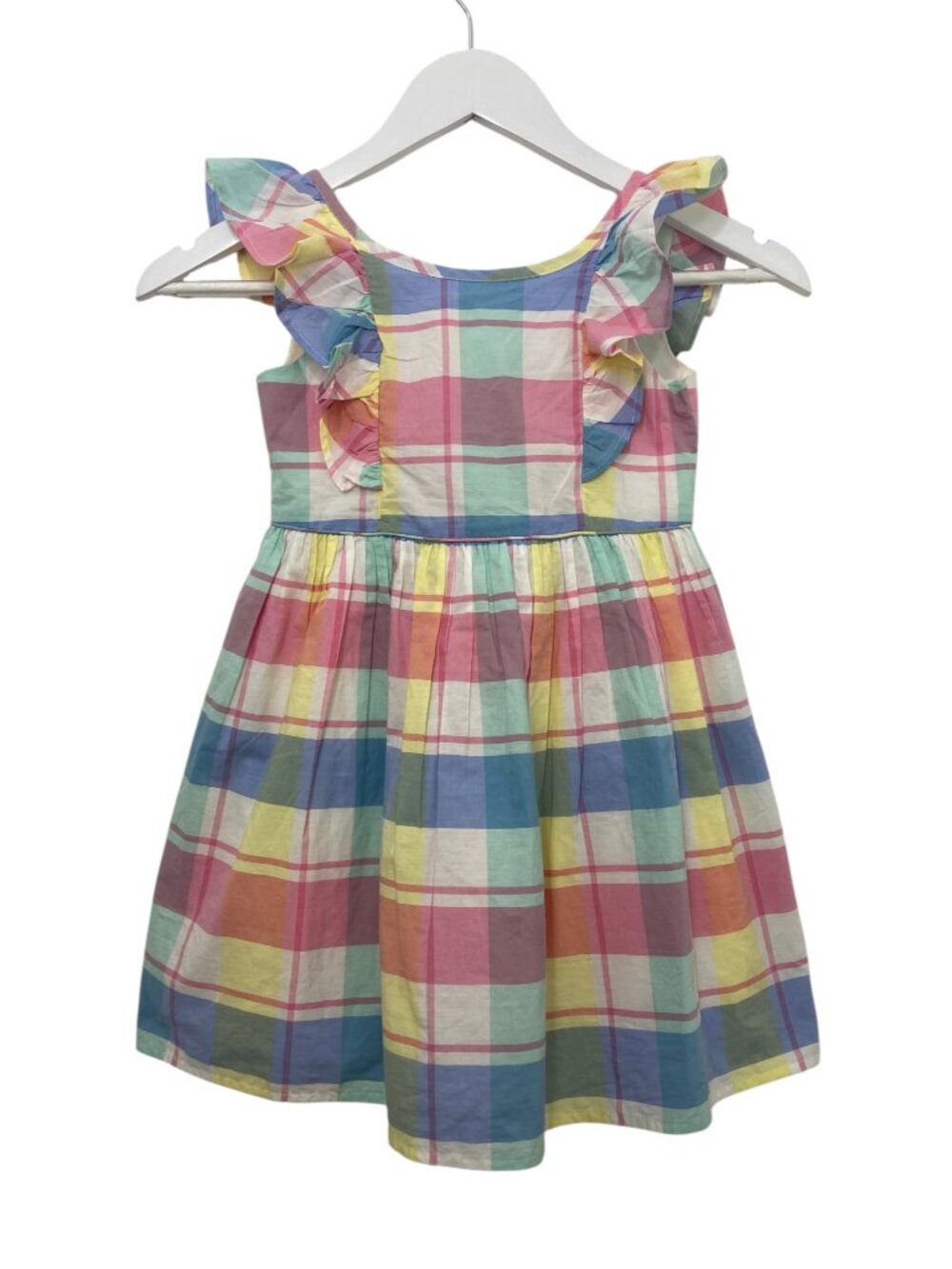 Tommy Bahama Pastel Plaid Ruffle Bow-Back Dress Girls Size 5 / 4-5Y